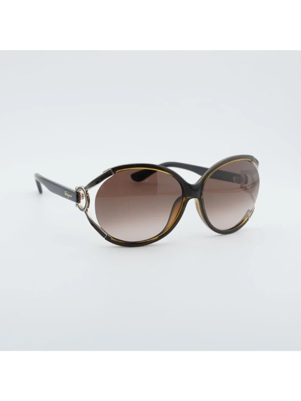 Salvatore Ferragamo SF600S 220 Sunglasses Brown Oval Frame, Brown Lenses
